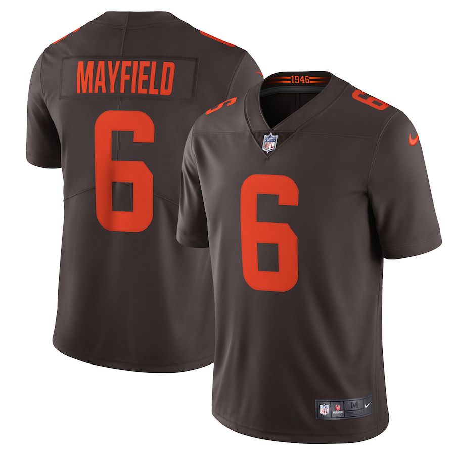 Men Cleveland Browns #6 Baker Mayfield Nike Brown Alternate Vapor Limited NFL Jersey